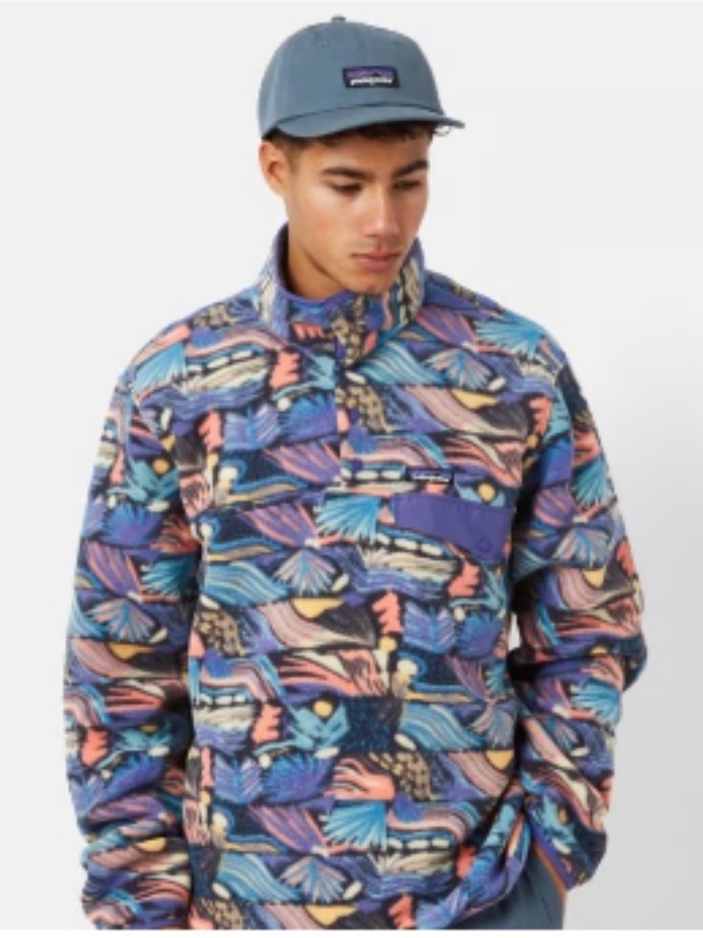 Patagonia Synchilla Joy Pitch Patterned Fleece Jacket Men’s XS fits Womens Small